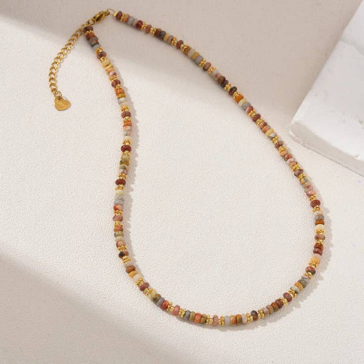 Collana di Perle in Pietra Preziosa di Agata Crazy Lace, Regalo di Gioielli, NL063 per la vendita all'ingrosso da parte di findings4uGem