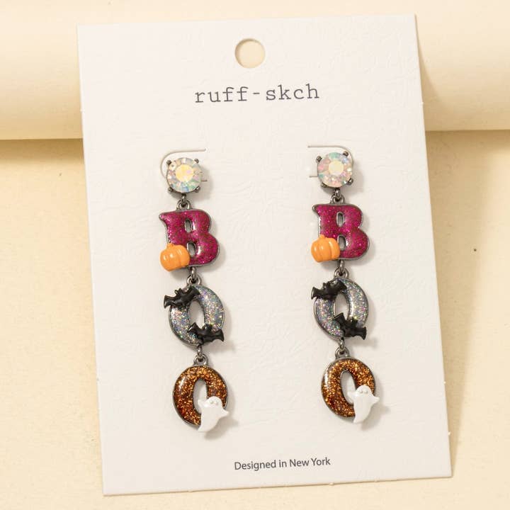 Anarchy Street - Wholesale Dangle Earrings - Halloween Boo Glitter Resin Dangle Earrings4
