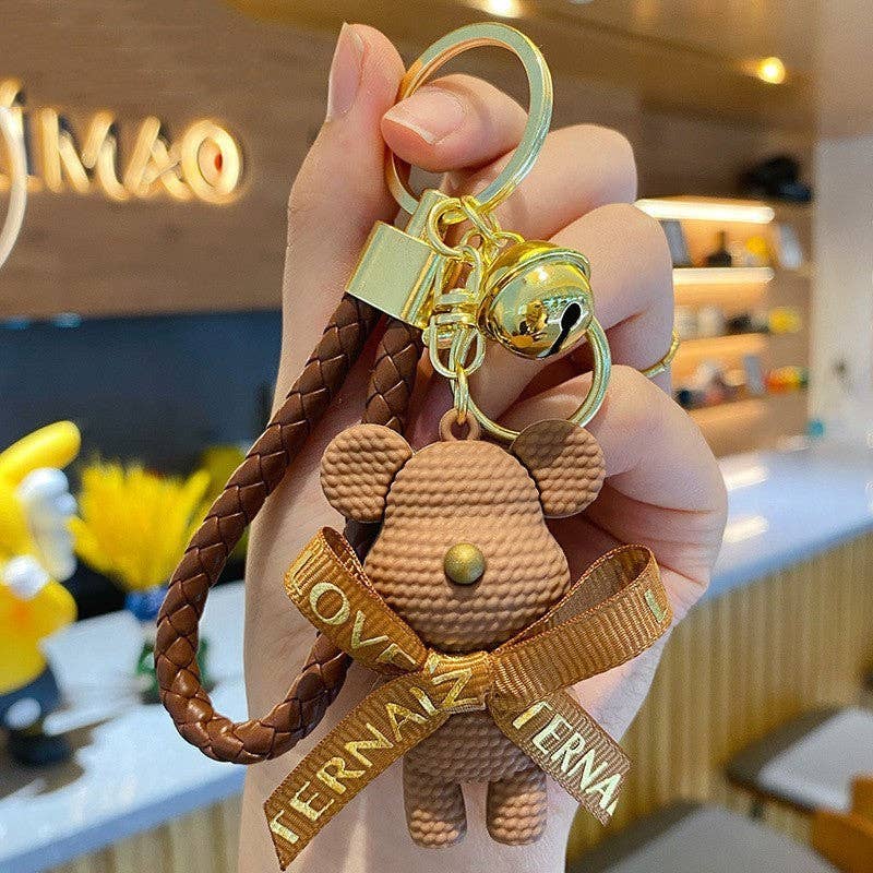 KiddieKickz - Vente Porte-clés – enfant - Porte-clés souple en PVC Bow Bear, joli porte-clés0