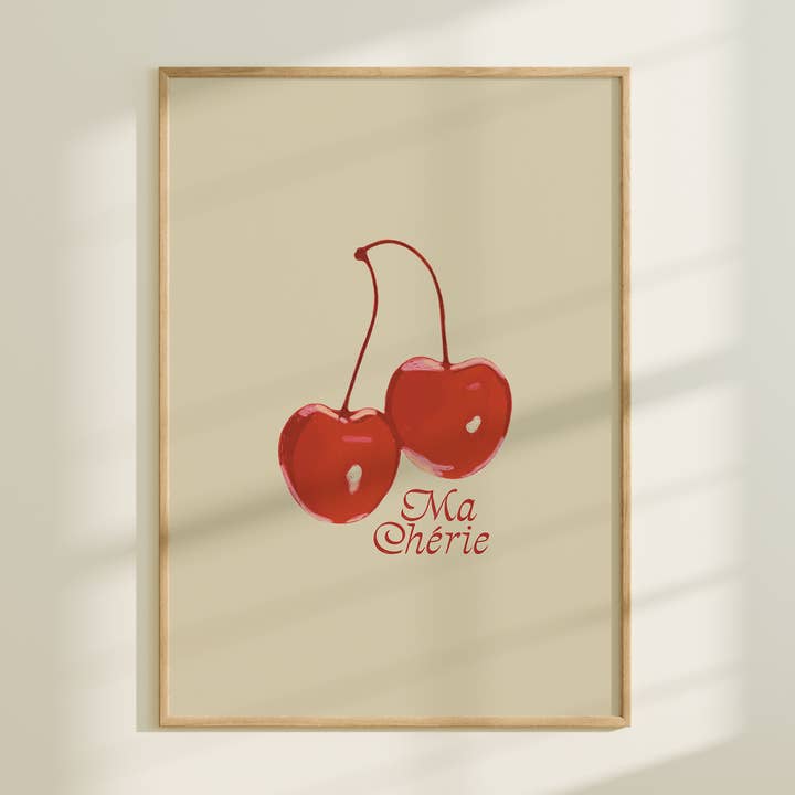 Ma Chérie Cherry Art Print for wholesale by Artbaby & Co.