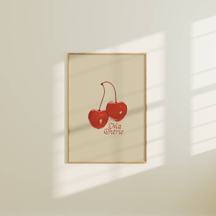 Ma Chérie Cherry Art Print for wholesale by Artbaby & Co.