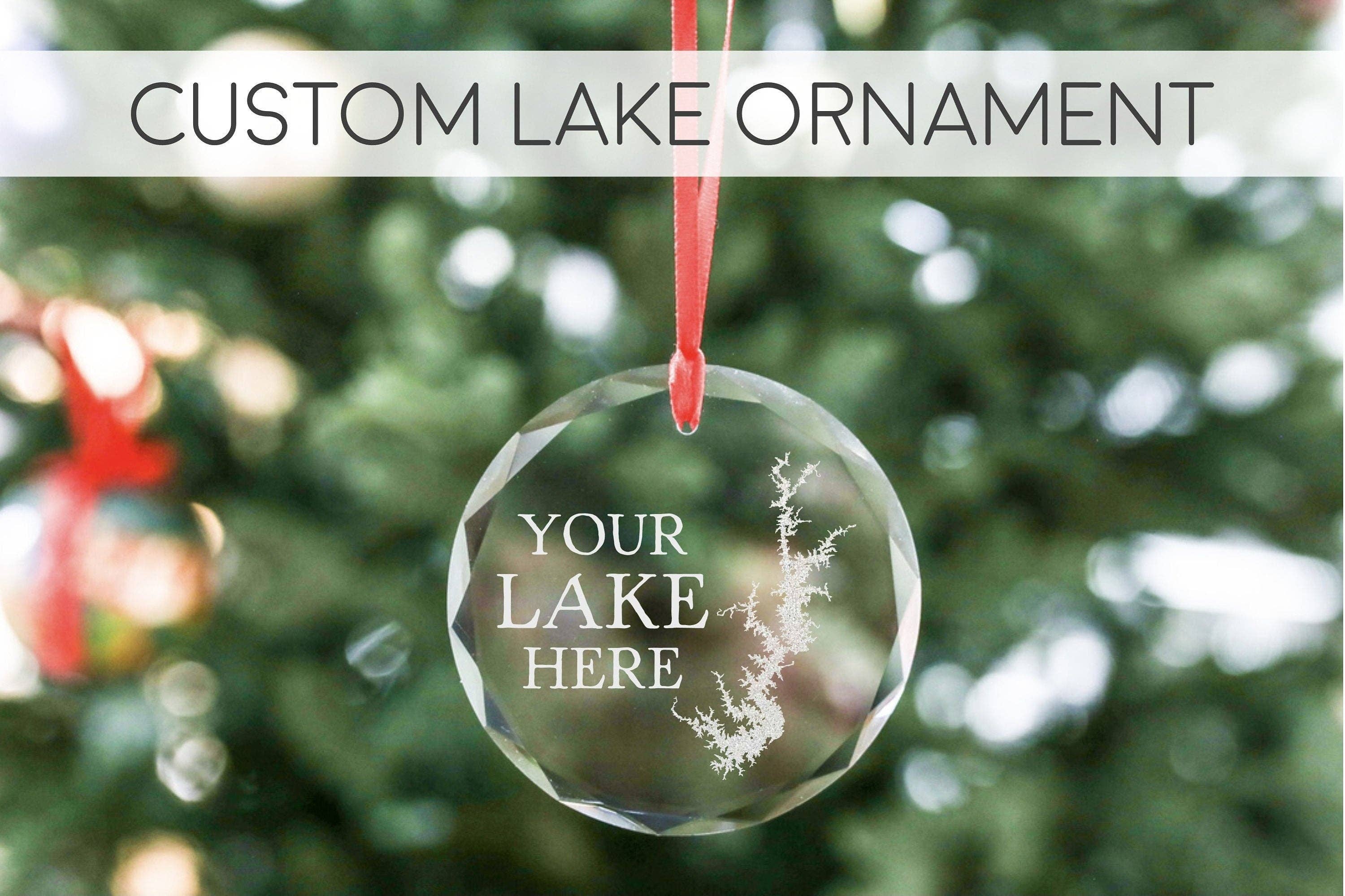 The Lillie Pad - Wholesale Ornament - Custom Lake Map Ornament - Etched Crystal Ornament0