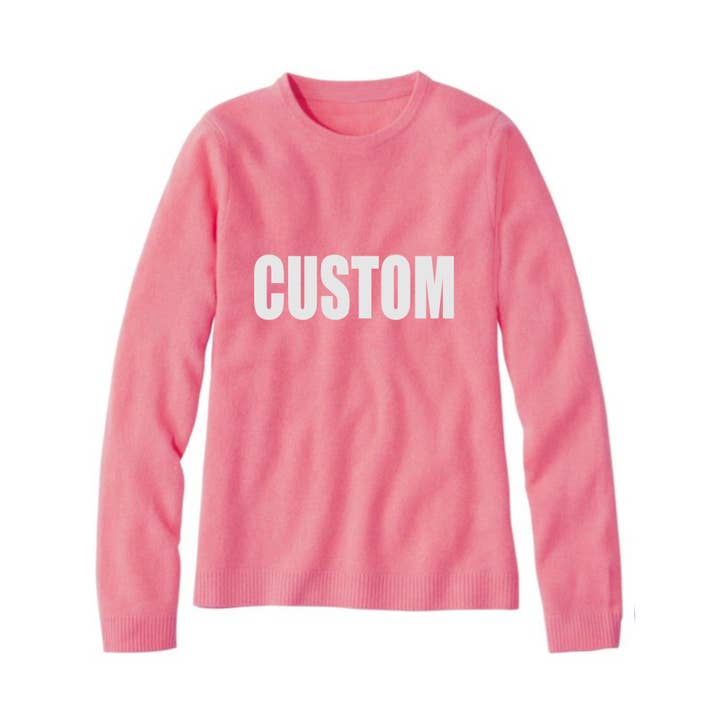 ANPASSAD Klassisk Stickad Tröja - Rosa för wholesale av Peachy Pendants