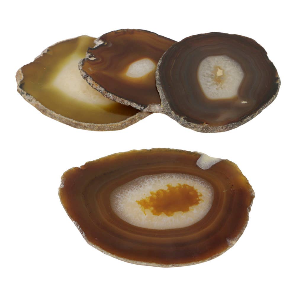 EARTHWARE – wholesale Underlägg – Underlägg set om 4 i honungsfärgad agatsten0