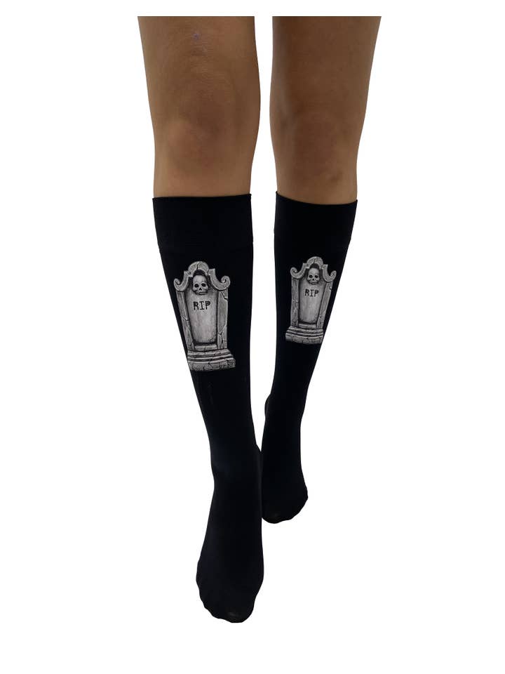 Noir Chaussettes hautes RIP Tombstone Transfer en vente sur Faire