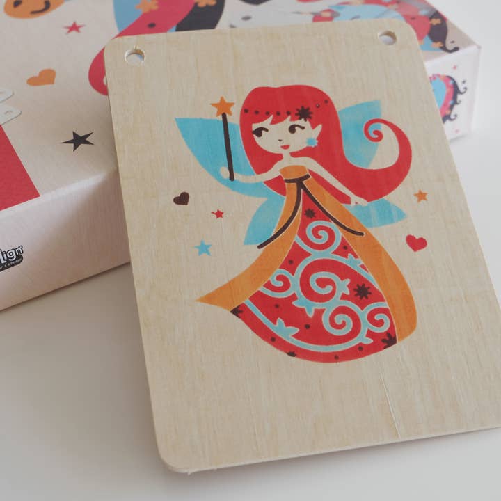 Créa Lign' - Wholesale DIY Craft Kit - Kids - Pad printing on wood, Enchanted characters2