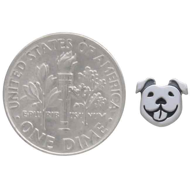 Nina Designs – wholesale Solitärörhängen – Sterling Silver hund ansikte inlägg örhängen 7x7mm
