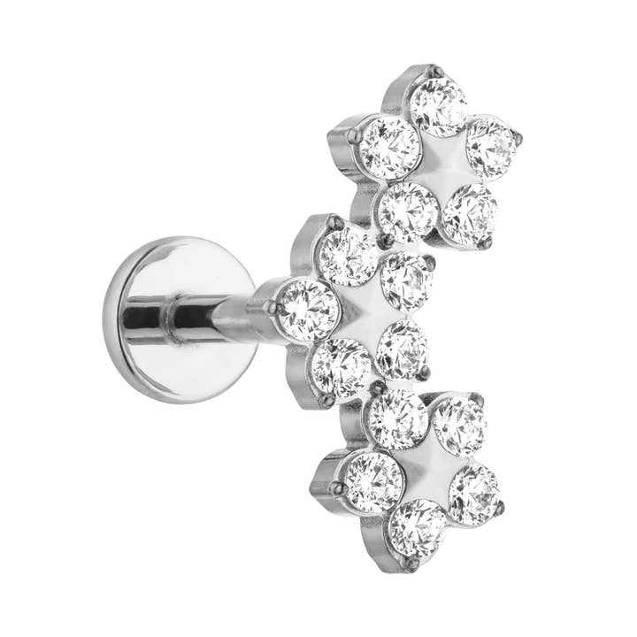 Schmuckgroßhandel - Wholesale Single Earring - Bloomy Piercing | Titan