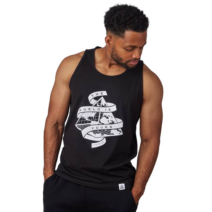 Débardeur « Le monde est à toi » Noir pour la vente par HeadQuarters Clothing