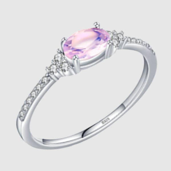 Rose Quartz Ring - 925 Sterling Silver - Gold & Silver for wholesale by Omen Bazaar LLC