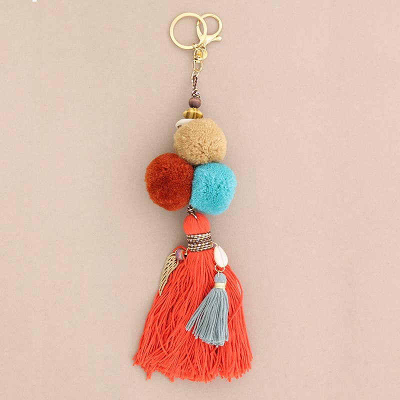Sonata - Wholesale Keychain - Women's - Ethnic Keychain with Tassel Pompons0
