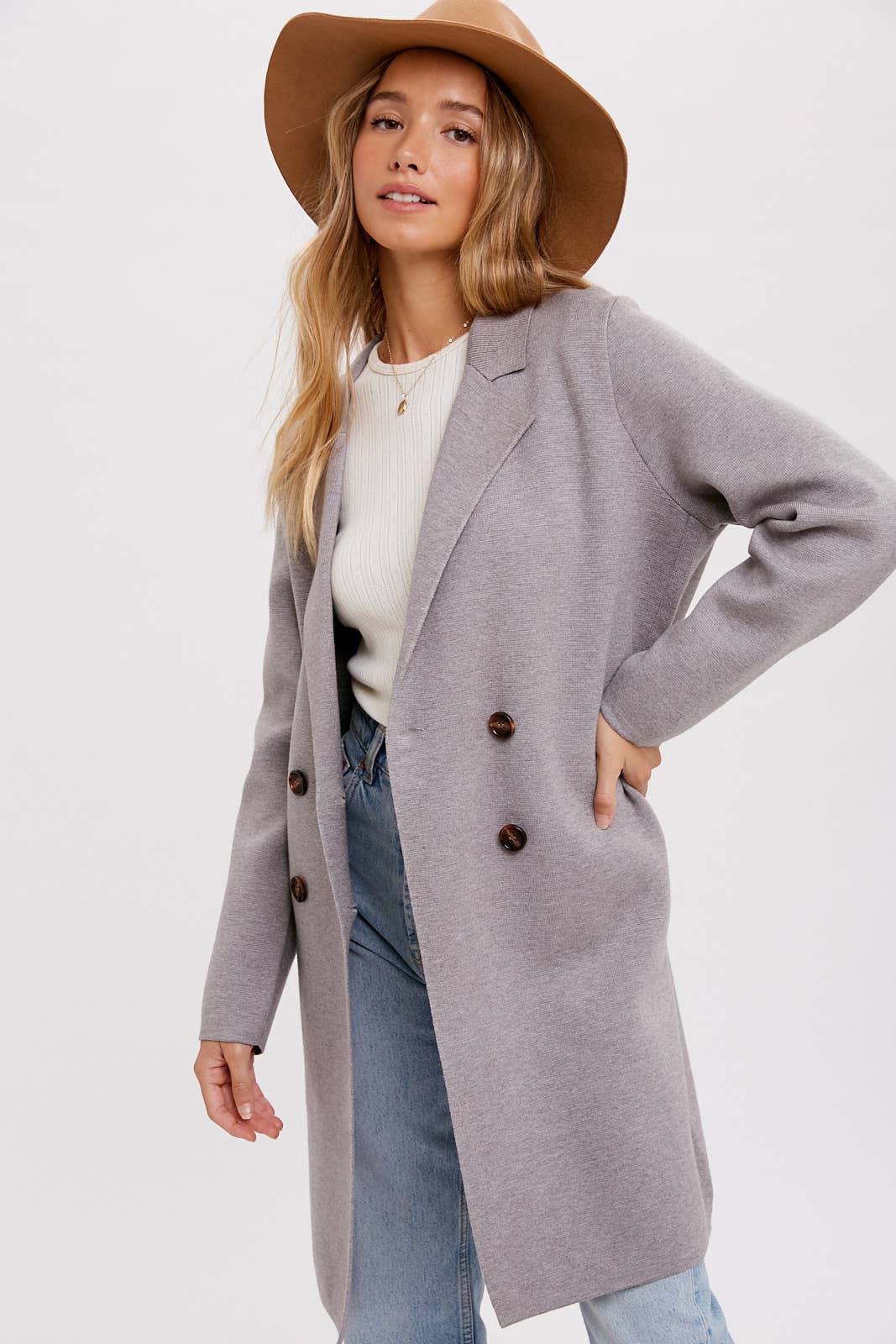 Bluivy - Wholesale Coat - Women's - CLASSIC DOUBLE BREASTED COATIGAN0