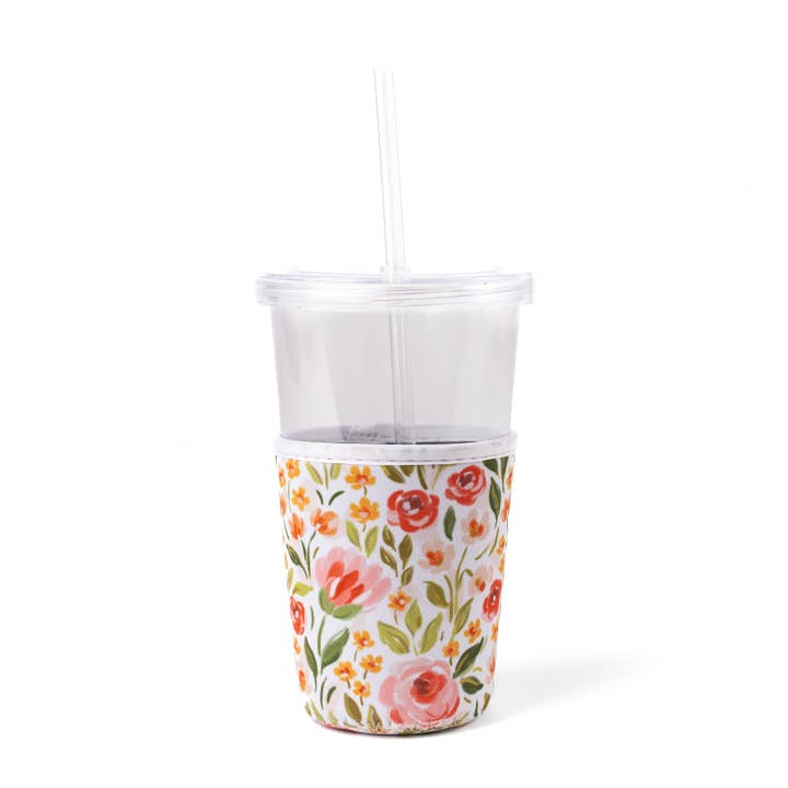 Elyse Breanne Design - Wholesale Drink Huggers & Koozies - Spring Garden Drink Sleeve, Iced Coffee Koozie, Drink Cover