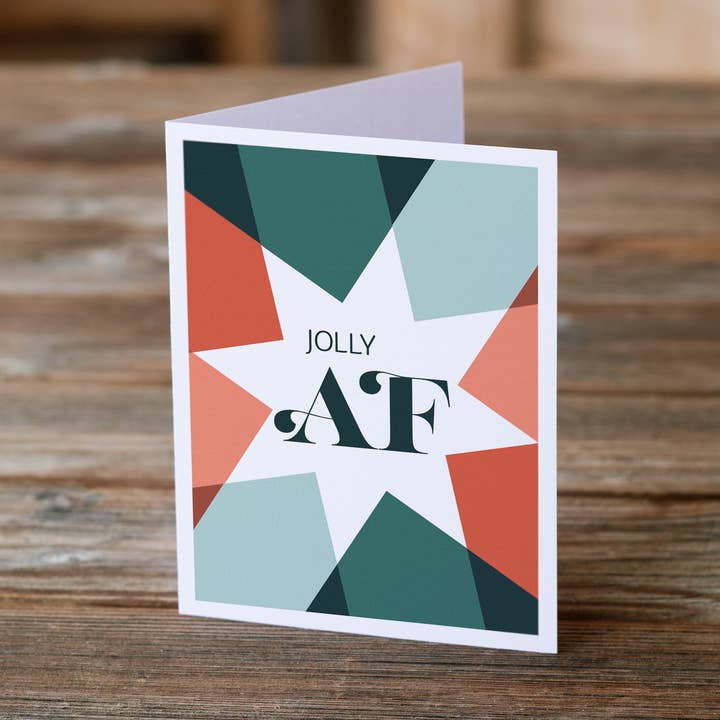 Jolly AF / Holiday Greeting Card for wholesale by Brianna Reagan Creates