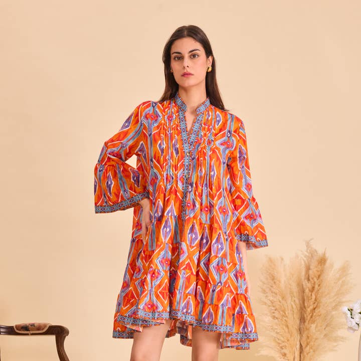 Vestido corto acampanado de algodón estampado - Orice y otras tendencias de Resultados para orion tabacos al por mayor. Devoluciones gratuitas y condiciones de pago a 60 días en Faire en Faire.