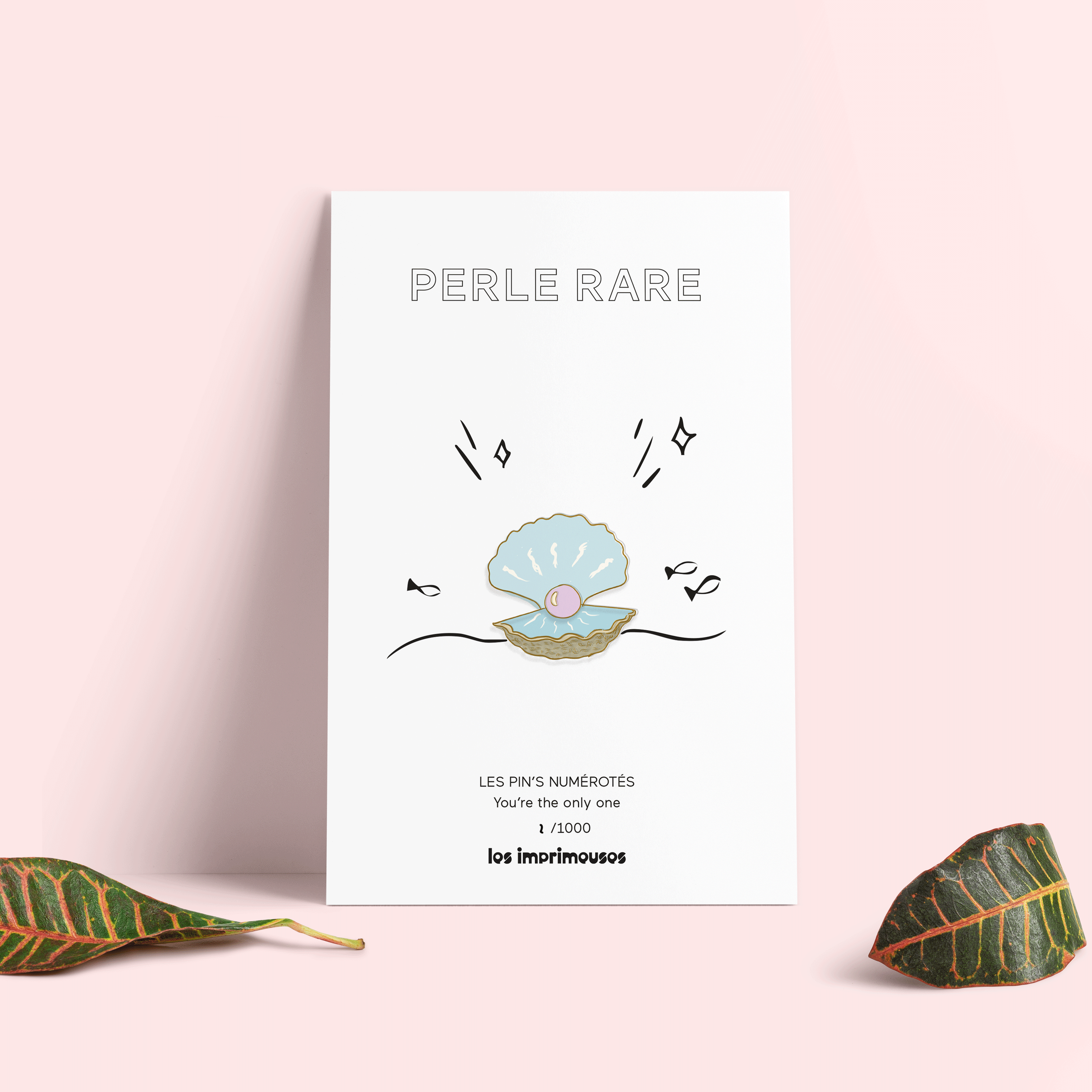 LES IMPRIMEUSES – wholesale Lapel pin/button – Pin's Rare Pearl – Scallop with Pearl – Limited Edition Les Imprimeuses Paris1