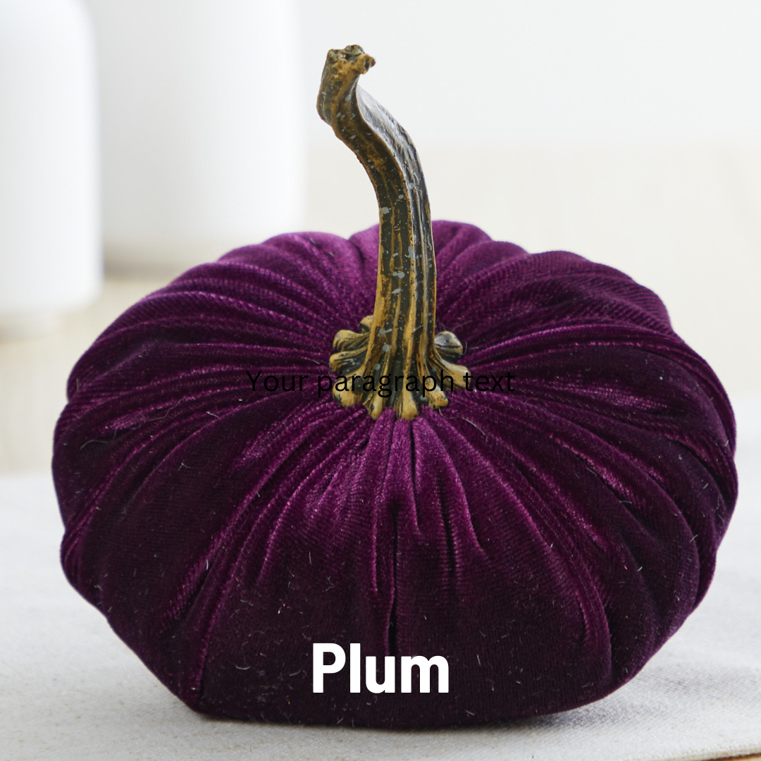 Your Heart's Content - Wholesale Decorative Tabletop Object - Pumpkin Small Velvet, Valentine's mantel, Autumn table, Gift22