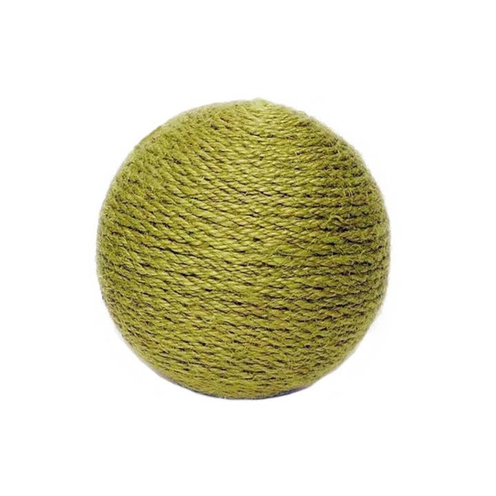 Will's Company - Wholesale Decorative Tabletop Object - Green Jute Orb - 5"