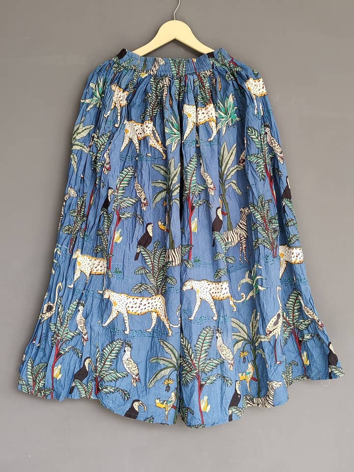 bhavnas boutique - Wholesale Skirt – Women’s - Tiger Print cotton skirt Beach Wear Skirt Women's skirt0