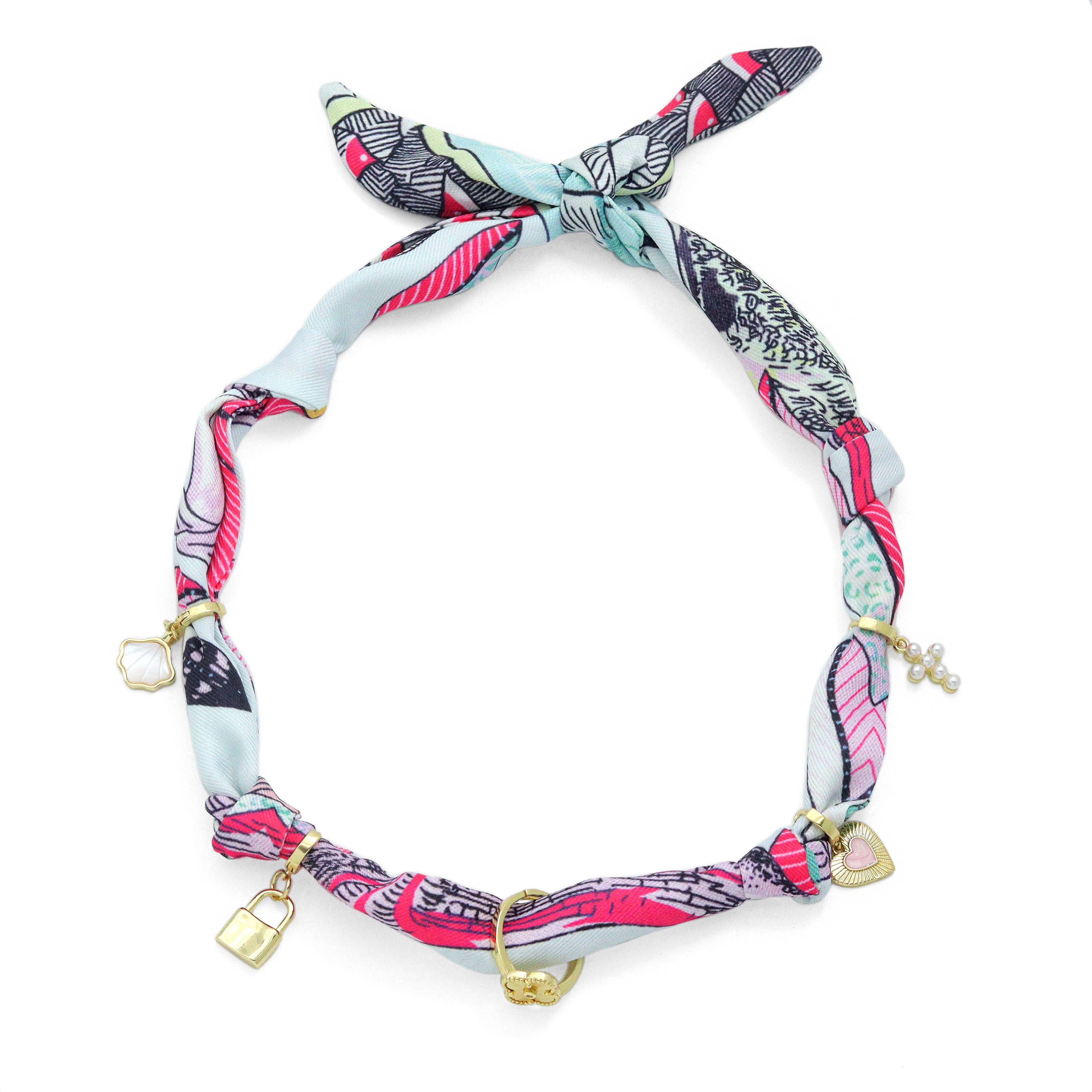 BestBeads&Beyond - Wholesale Pendant/Charm Necklace - Convertible Scarf Necklace, Adjustable Silk Scarf Statement Necklace, sku#EF80618