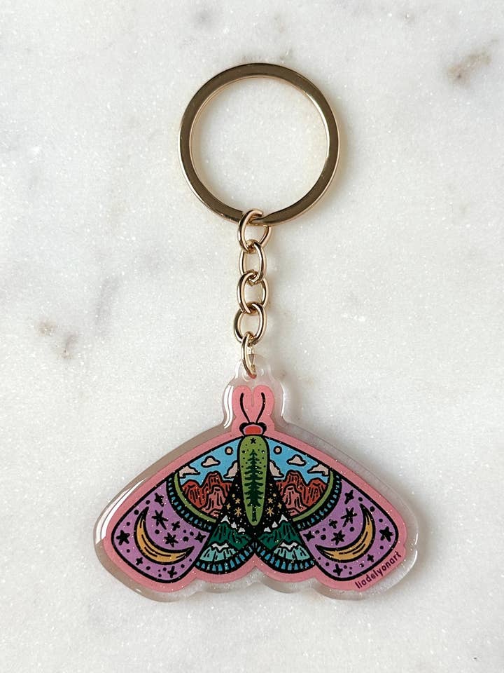 Bergmot Acryl Sleutelhanger voor wholesale door liadelyonart