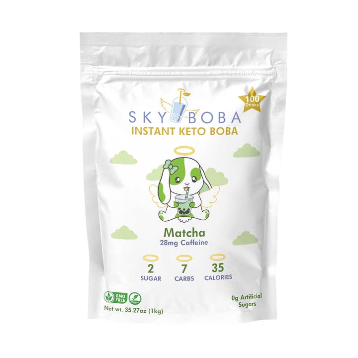 Keto Matcha Milk Tea Bulk (100 servings per bag) for wholesale by Sky Boba