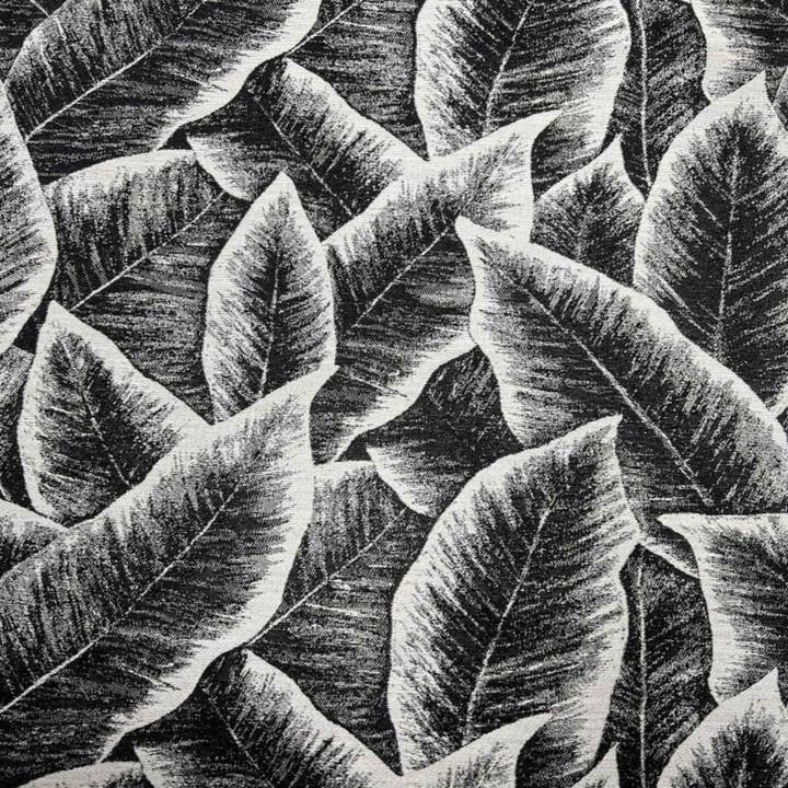 Schwarze FOLIAGE Jacquard-Blätterdruck-Tischdecke – Maßgeschneiderte Hochzeits- und Wohnkultur-Leinen. für den Großhandel von The Tablecloth Store