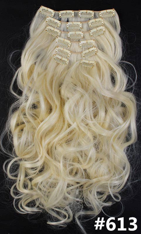 BrookPark Beauty – Großhandel Extensions – 7-teiliges Clip-In-Set für lange, lockige, hochtemperaturbeständige Seidenperücken10