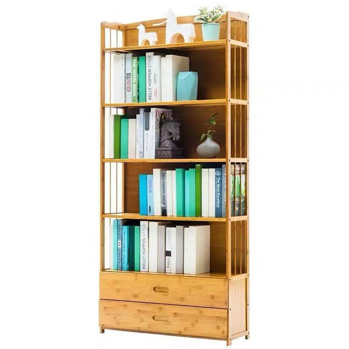 everythingbamboo - Wholesale Bookcase - Bamboo Wooden Bookcase Bookshelf Multi-Tiers Storage Rack Shelf Office Furniture12
