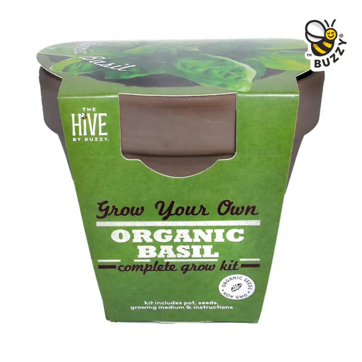Buzzy Grow Gifts - Wholesale Plant Seeds - Grow Your Own Organic Basil Complete Grow Kit – Gift Set