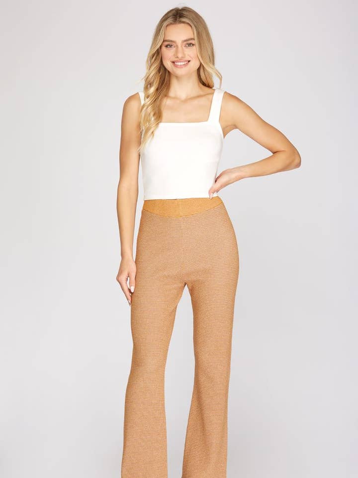 MUSTARD HIGH ELASTIC WAIST LONG SWEATER PANTS S8SY2444 for wholesale by Stylish Wholesale