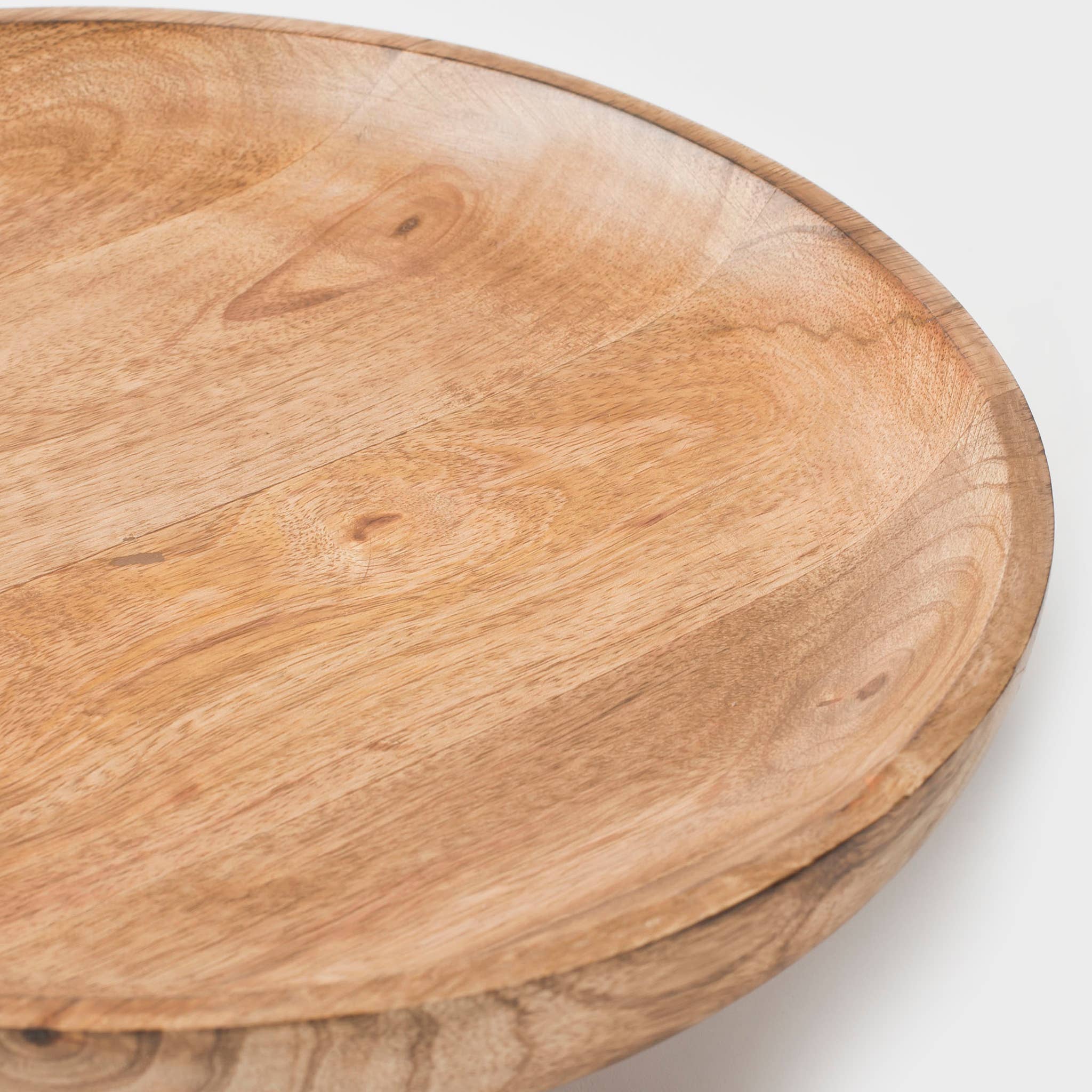 Mela Artisans - Vente Bol de service - Piédestal en bois de manguier pour pique-nique1