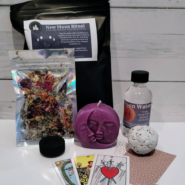 Muddy River Conjure - Wholesale Meditation Supplies - New Moon Ritual, Complete Spell Kit to Set Intentions