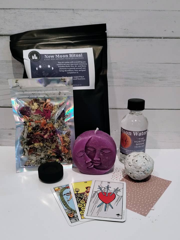 New Moon Ritual, Complete Spell Kit to Set Intentions for wholesale by Muddy River Conjure