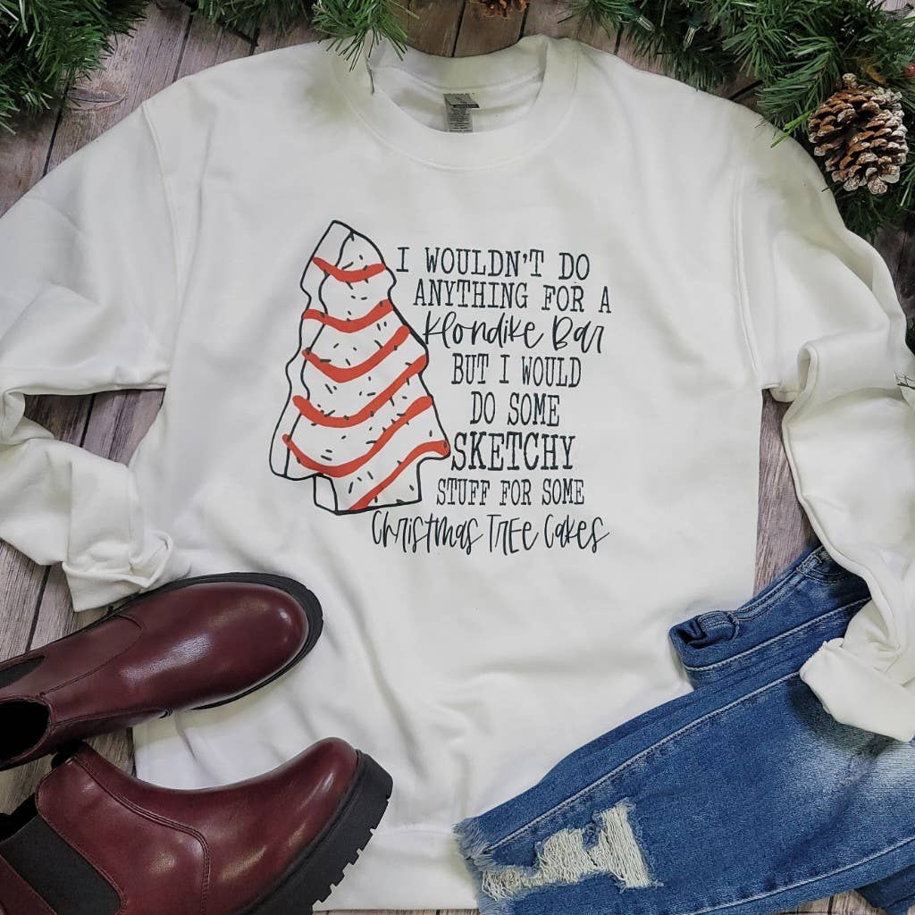 Plain Apparel Tees – Großhandel Sweatshirt mit Grafikdruck – Damen – Weihnachts-Sweatshirt Cake Crew1