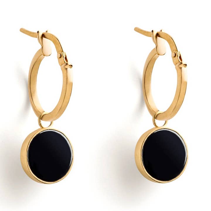 Boucles d'oreilles Portilla en onyx noir pour la vente par Wanderlust Life