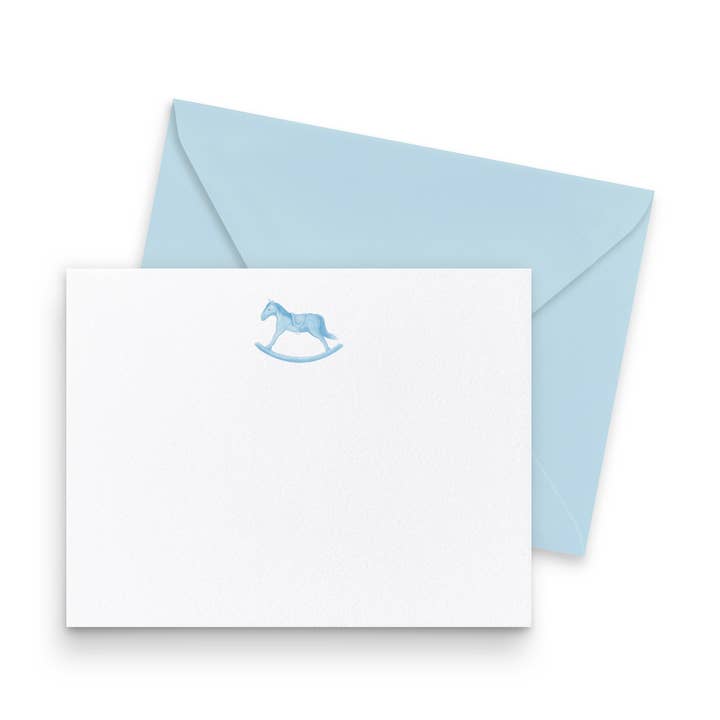 Blue Rocking Horse Notecards | Set of 8 for wholesale by Ellen Davis Creative