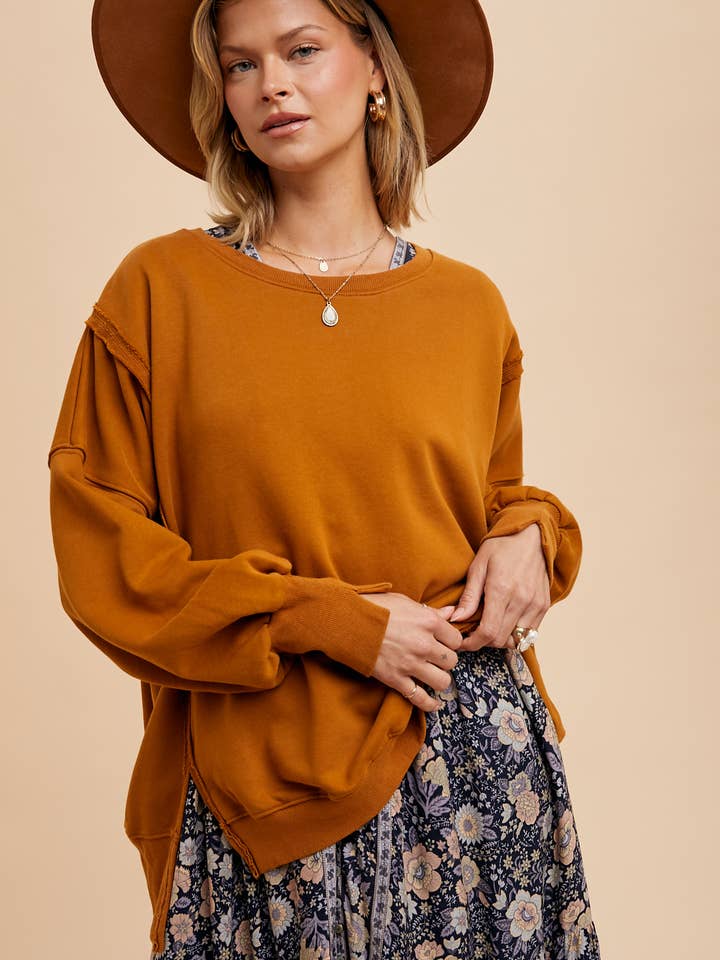 In Loom - Wholesale Sweatshirt - Women's - GARMENT WASHED OVERSIZED PULLOVER