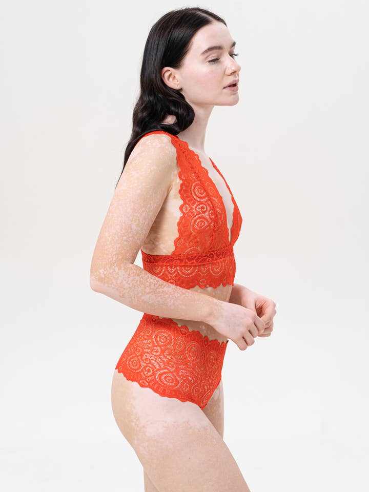 IDENTITY LINGERIE - Vente Sous-vêtements – femme - Sous-vêtements en dentelle, culotte sexy, grande taille, rouge4