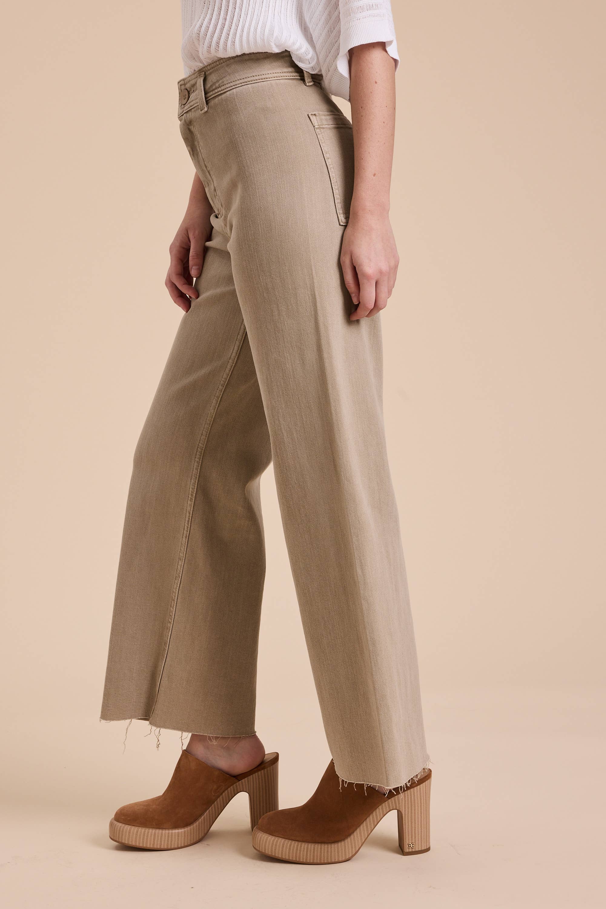 MIOU MUSE - Vente Jean – femme - Pantalon en denim droit à jambes larges MMP62357