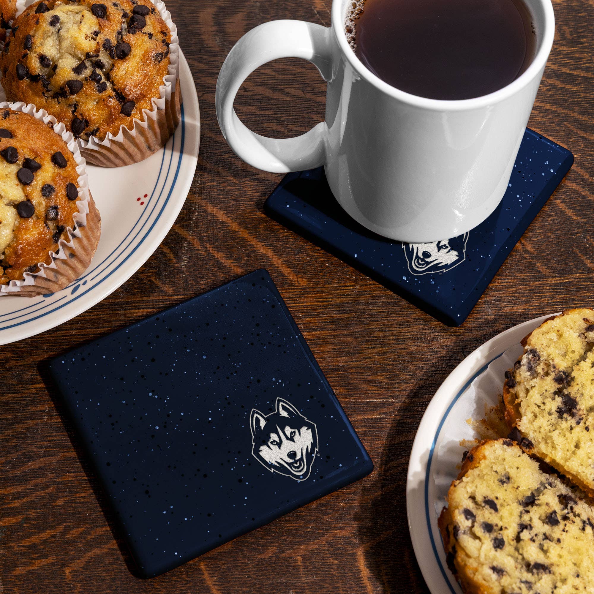 Rico Industries - Wholesale Coasters - NCAA  Connecticut Huskies - UCONN Navy Laser Engr.   Coaster2