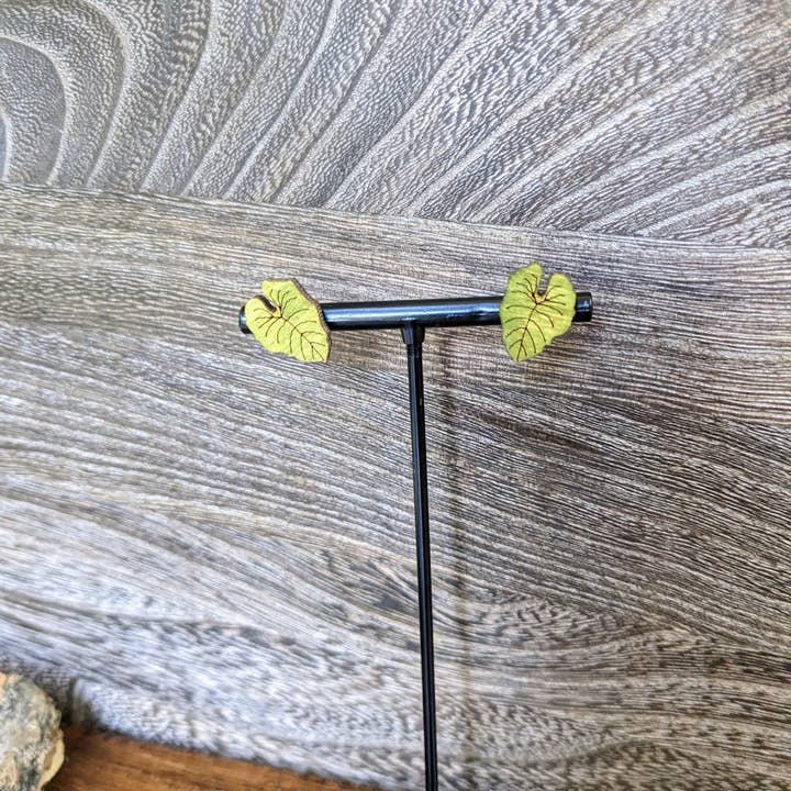 Stag and Branch - Wholesale Stud/Post Earrings - Mini Philodendron Leaf Stud Earrings | Handmade Wood Jewelry1