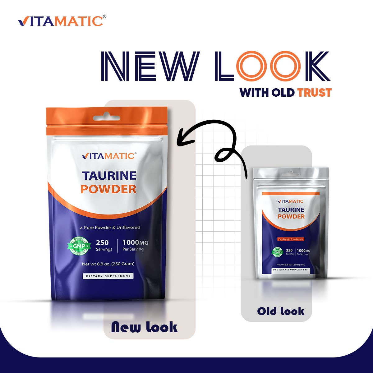 Vitamatic - Wholesale Oral Supplement/Vitamin - Vitamatic | Pure Taurine 1000mg |  250 Servings7