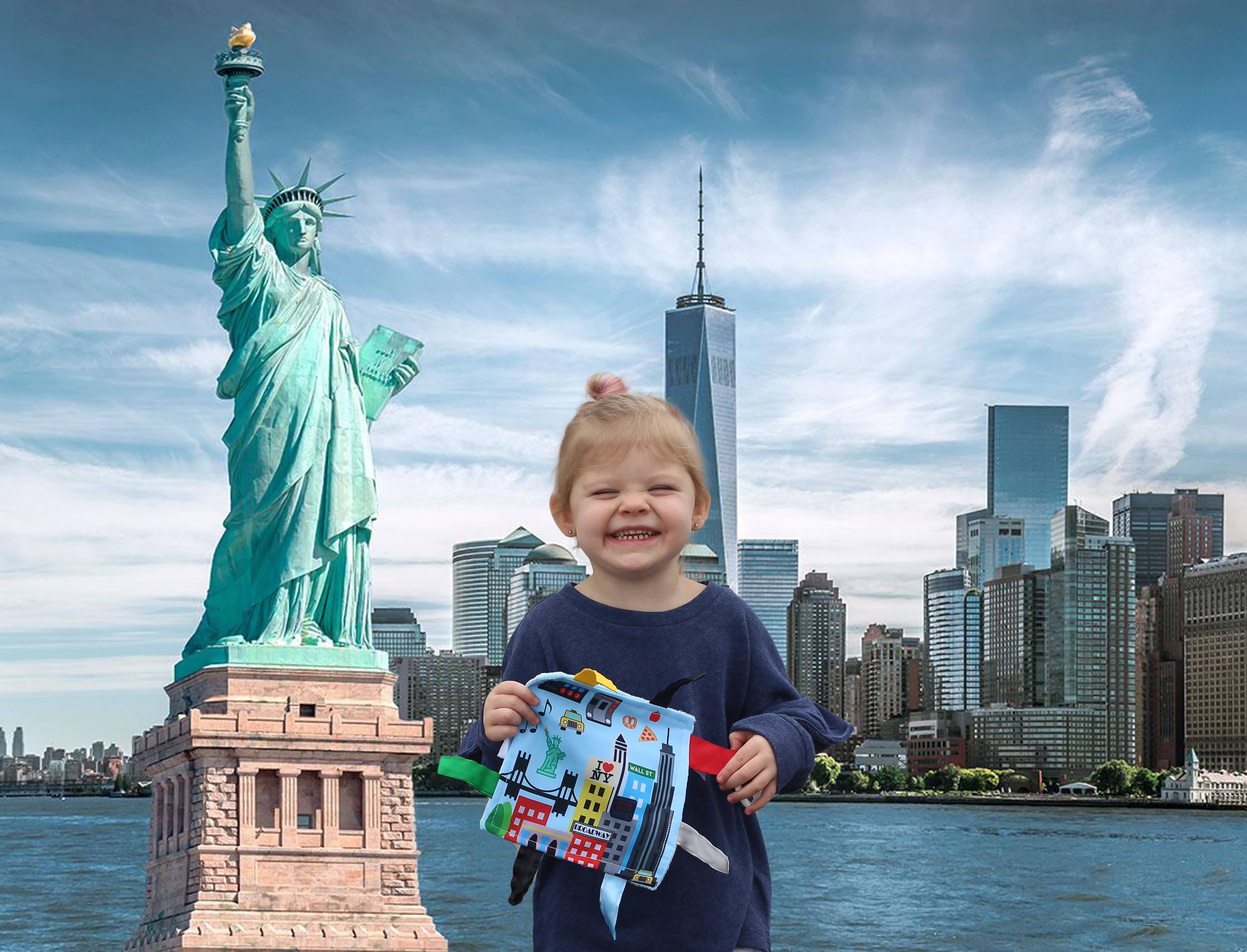 Baby Jack and Company - Wholesale Crinkle Tag Toy - Baby - New York City NYC Baby City Learning Crinkle Squares 8"x 8"4