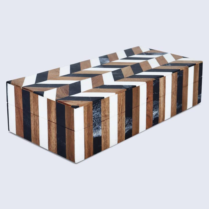 Muqeem & Brothers - Wholesale Decorative Box - Marquet Cosmo Resin Wood Inlay Decorative Storage Box4