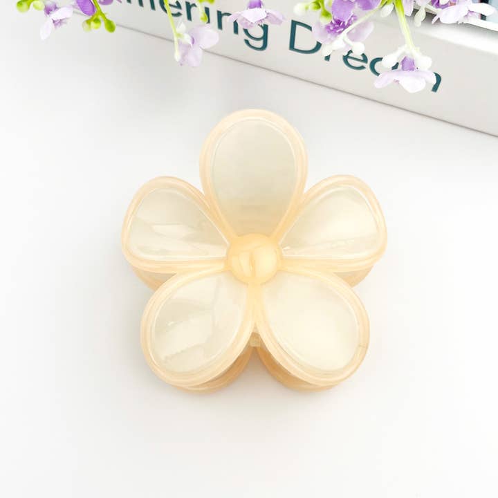 SoapElenGlen - Wholesale Hair Clip - Women's - Two-color Plumeria Claw Clip, Seaside Holiday Hair Clip6
