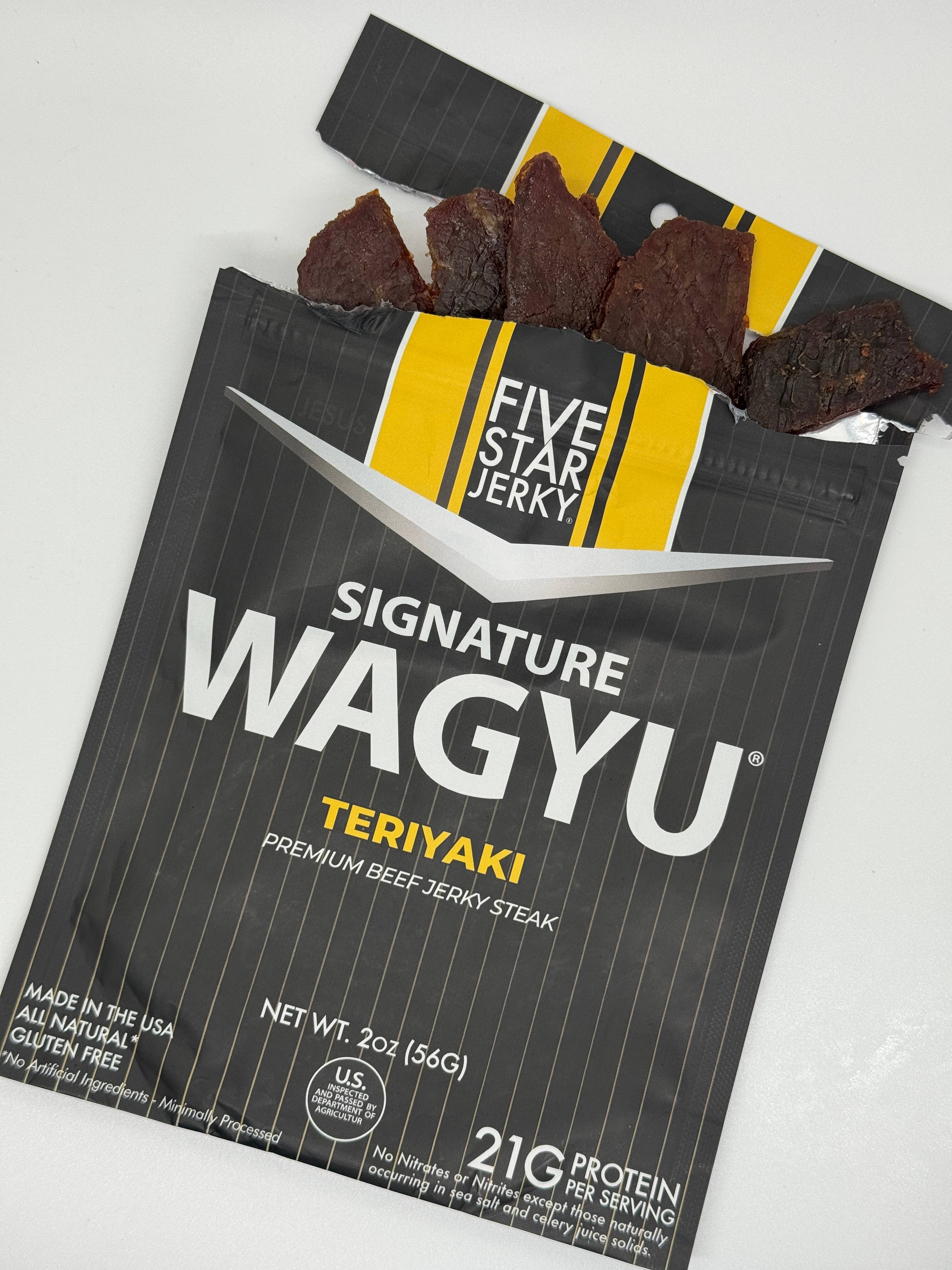Five Star – wholesale Torkat kött – Femstjärnig Signature Wagyu Beef Jerky - 20-pack Startpaket8