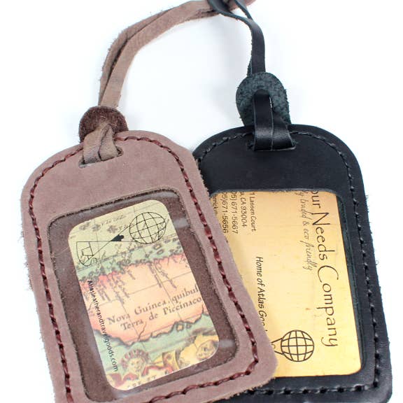 Atlas Goods By Your Needs Company - Wholesale Luggage tag - Handmade Genuine Leather Luggage Tags