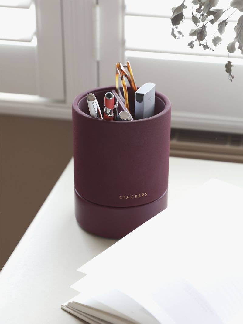 Stackers – wholesale Desk organiser – Desk Stationery Pot- Garnet1