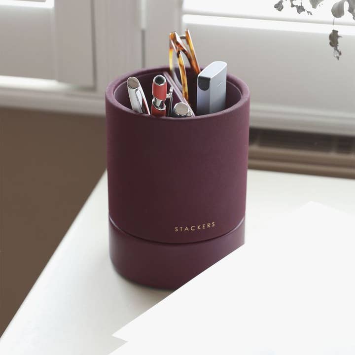 Stackers – wholesale Desk organiser – Desk Stationery Pot- Garnet1